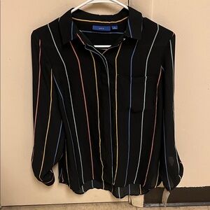 *NWT* Apt. 9 Black Striped Button Down Shirt